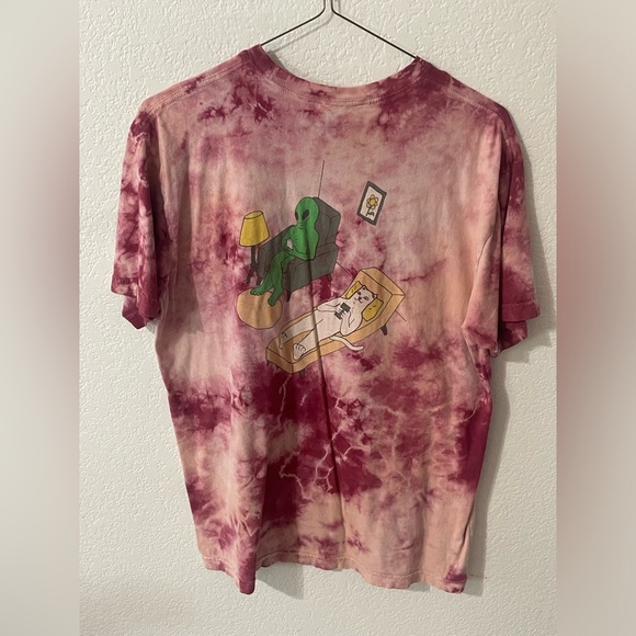 Rip N Dip Alien Chillin with Cat Framed Flower Tye-dye Size XL Pink - Picture 2 of 6